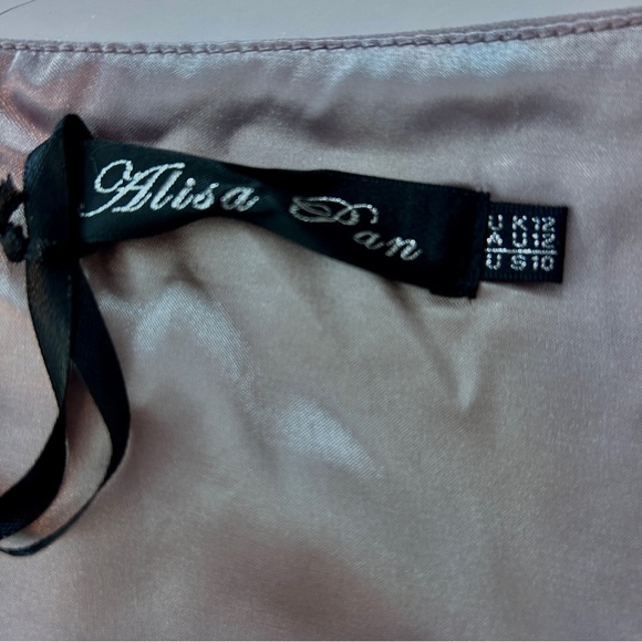 NWT Alisa Pan  Women’s Size 10 Cap Sleeves Short Coctail Dress Chiffon Side Zip - Picture 12 of 14